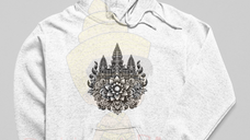 Floral Angkor Wat Fleece Hoodie