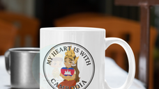 My heart is with Cambodia with custom name Mug