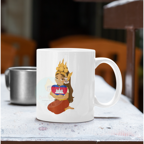 My heart is with Cambodia with custom name Mug
