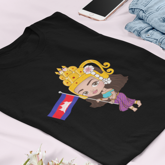 Apsara with Cambodian Flag Shirt